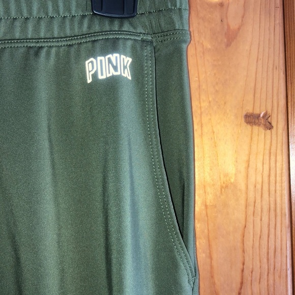 Pink Victoria’s Secret active wear olive green pants sweatpants size medium​​ - Picture 6 of 9